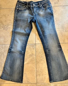 Grace Rhinestone embellished blue jeans- Size 29 - Picture 1 of 9