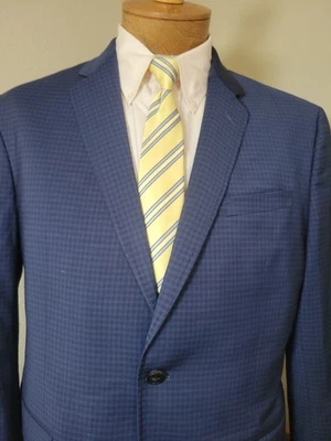 TED BAKER London Endurance Men's Jay CT Blue Check BLAZER JACKET, 44R Stretch - Image 1 of 4