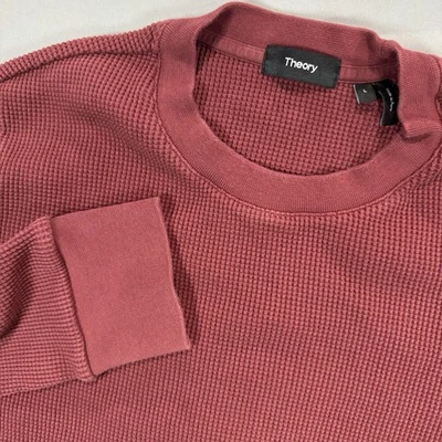 Theory Lounge Crew Neck Urban Waffle Mens L Red 100% Cotton Thermal Crew T-Shirt - Image 1 of 4