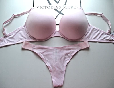VICTORIA'S SECRET PINK Super Push-Up Bra and Panty Set VS Pink Tulip NWT - Image 1 of 4