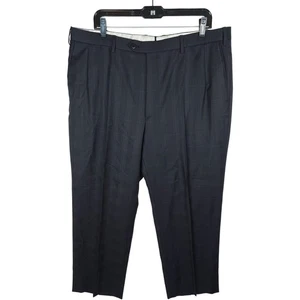 Pantalones de vestir BRIONI negro/azul ventana Super 150's lana frente plano 39 x 27 - Imagen 1 de 7