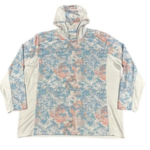 Huk Camicia Uomo 3XL Blu Bianco Rosso con Cappuccio Performance Pesca Protezione Solare - Foto 1 di 7