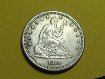 1861  LIBERTY SEATED QUARTER civil war coin - Image 1 of 2