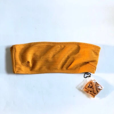 Somedays Lovin Size S Small Bandeau Bikini Top Yellow Strapless Swimsuit Top NWT - Изображение 1 из 4