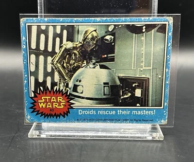 1977 Topps Star Wars #40 Droids Rescue Their Masters See-Threepio R2-D2 C-3PO - Image 1 of 2