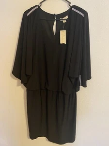 Abito donna nero Prelude taglia 16 maniche ritagliate con strass - Foto 1 di 3