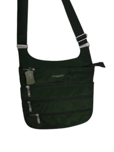 Baggallini Big Zipper Bag Dark Green Nylon Crossbody Bag, Pockets. EUC - Picture 1 of 10