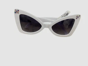 Bari Lynn Kids Girl's White Girl's Embellished Crystal & Pearly Cat-Eye Shades - Picture 1 of 7