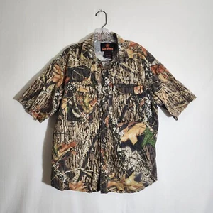 Game Winner Mens Camo Shirt Hunting Mossy Oak Break Up Sz L Short Sleeve Fishing - Picture 1 of 16