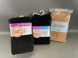New Wonder Nation Girls Tights L/G 12-14 & Cat & Jack Pantyhose 12-14 - Picture 1 of 5