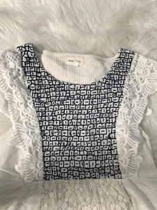 Anthropology Meadow Rue besticktes Schößchen-Tanktop Größe Small cremefarben elfenbeinweiß - Bild 1 von 4