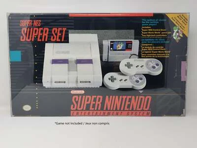 BOX PROTECTOR FOR SUPER NINTENDO - SNES CONSOLE SUPER SET CLEAR PLASTIC CASE - Image 1 of 4