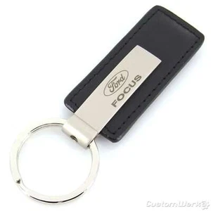 Ford Focus Rectangular Leather Key Chain (Black) - Bild 1 von 4