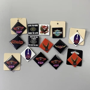 Vintage Harley Davidson Motorräder Pinback Knopf 14er Set Flügel Adler - Bild 1 von 9