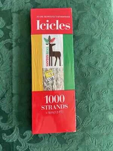 Oropel Navidad Icicles Vintage Plata 1000 Hilos 18" Largo Nuevo Antiguo Stock - Imagen 1 de 3