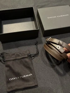 NUEVO BRAZALETE BRAZALETE DAVID YURMAN $450 CUERO PLATA CABLE TRIPLE ENVOLTURA AUTÉNTICO - Imagen 1 de 24