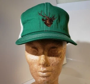 Men's Embroidered Elk Head Hunting Cap Green Mesh Snapback Trucker Hat USA K Pro - Picture 1 of 6