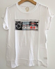 WOMENS NINTENDO NES CONTROLLER T-SHIRT GRAPHIC TEE OFFICIALLY LICENSED
