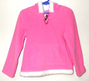 Carters Pink Fleece Long Sleeve Hooded Top Girls Size 4 - Picture 1 of 3