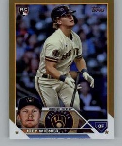 2023 Topps Update Gold Foil #US245 Joey Wiemer RC Rookie Brewers