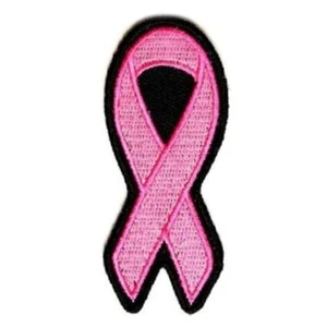 ROSA BAND AUFBÜGLER PATCH 3" Brustkrebs Bewusstsein Nähen bestickt Applikation - Bild 1 von 2