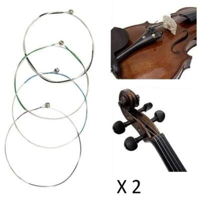 Set X2 Corde per violino in acciaio con pallino due cordiera di ricambio 4/4 3/4 - Immagine 1 di 2