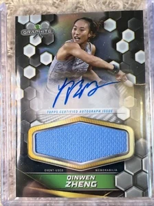 Qinwen Zheng - 2024 Topps Chrome Graphite Auto Relic Game Used - Picture 1 of 2