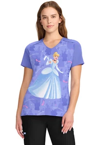Cinderella Cherokee Scrubs Tooniforms Disney V Neck Top TF639 CIIY - Picture 1 of 7