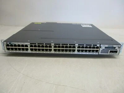 Cisco WS-C3750X-48PF-S 48-Port Gigabit IP Base Switch w/1x 1100WAC C3KX-SM-10G - Image 1 of 4