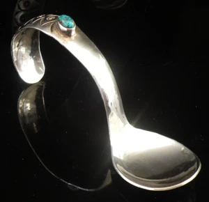 NAVAJO Sterling Silver Spoon With Cabochon, Pat Yellowhorse, Native American. - Picture 1 of 12