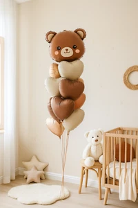Teddy Bear Hearts Party Balloons, Baby Birthday, Kids Party Decorations, Cute De - Picture 1 of 3
