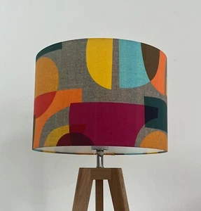 Lampshade Bright Abstract Mid Century Drum Light Shade - Picture 1 of 23