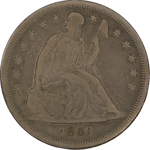 1860-O $1 Liberty Seated Silver Dollar - VF Cover