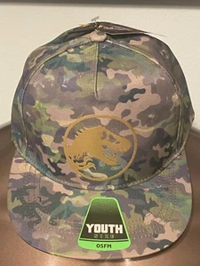 JURASSIC PARK Película Mundial T-REX Dinosaurio NIÑOS Jóvenes OSFM Snapback SOMBRERO Gorra DINO - Imagen 1 de 8