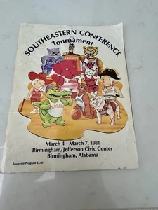 RARE VINTAGE SEC SOUTHEASTERN CONFERENCE BASKETBALL TOURNAMENT 1981 PROGRAM - Picture 1 of 4