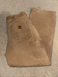 Vintage Carhartt Carpenter Pants 34x32 B11 BRN - Picture 1 of 5