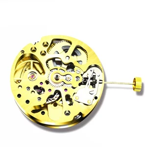 27mm Two Time Zones Hollow 2004 Automatic Mechanical Watch Movement 17 Jewels - Picture 1 of 4
