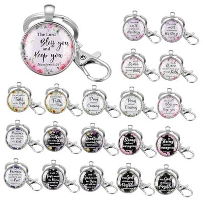 20 Piezas Llavero Cristiano a Granel Versículo Bíblico Llavero para Mujer con Floral  Foto 1 de 4