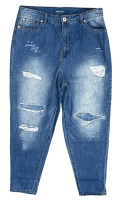 Pantalones de mezclilla desgastados INC lavado medio talla 16 desvanecidos 100 % algodón Foto 1 de 4