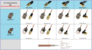 50Ω extensión coaxial MCX (hombre/mujer) a BNC (hombre/mujer) RG178 (AWG30) máx. 1m - Imagen 1 de 12