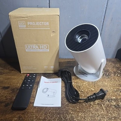  HY300 Pro Mini Projector - 720p Native, 4K Support, Android 11 - White - Image 1 of 4