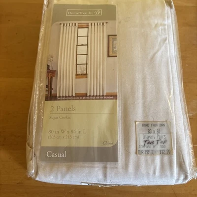 Button Tab Top Curtains 1 Pr Color Is Sugar Cookie 80”x84”med Weight Twil Fabric - Image 1 of 2