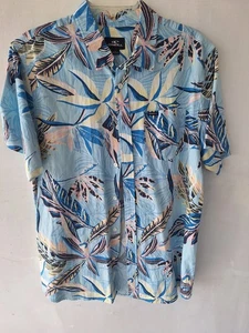 Camisa O’Neill Azul Grande Hombre Multicolor Manga Corta Ajuste Moderno Estampado Floral Nueva con Etiquetas - Imagen 1 de 12
