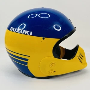 Vintage Arai MX PRO Motocross Helmet SUZUKI 1980’s Japan XL NICE SURVIVER Blue Y - Picture 1 of 23