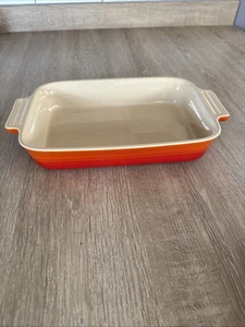 Le Creuset Stoneware Rectangular Oven Dish -  Orange Volcanic 31.5cm X 18.5 Cm - Picture 1 of 16