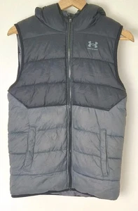 Under Armour ColdGear Grey Puffer Gilet YLG 12–13 Boys Lightweight Zip Vest - Picture 1 of 7