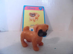 Vintage Puppy In My Pocket Pekingese Hund mit Karte MEG INC 1993 Nummer 17 neuwertig - Bild 1 von 3