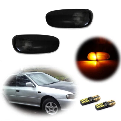 Luces de señalización laterales LED ámbar ahumado lámparas reflectoras para Subaru Impreza 1993-2001 Foto 1 de 4
