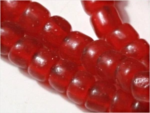 Hank (600) 3mm vintage Czech transparent crimson red seed glass beads - Picture 1 of 2