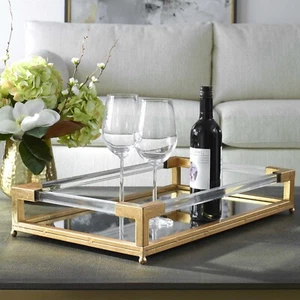 Uttermost 18706 Balkan Hand Forged Iron and Beveled Mirrored Tray - Picture 1 of 5